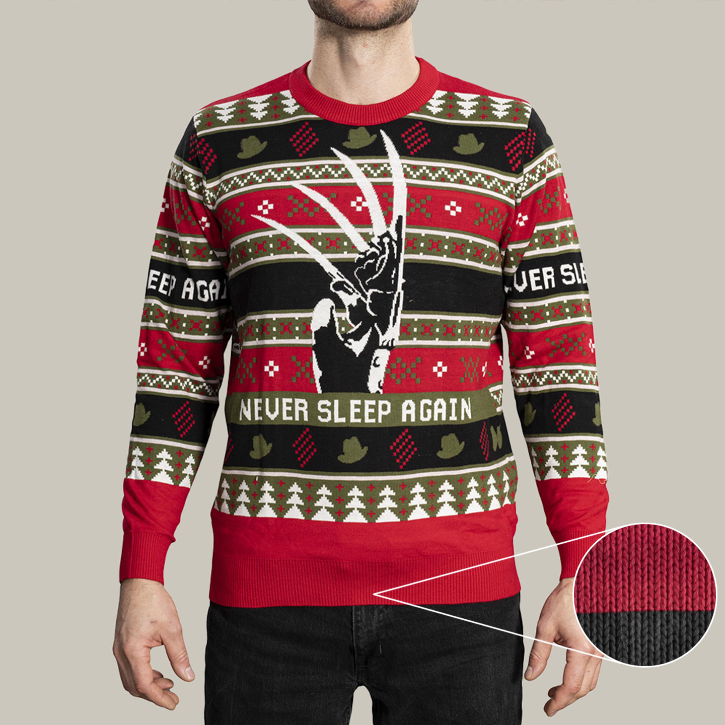 A Nightmare on Elm Street Freddy Krueger Never Sleep Again Ugly Funniest Ugly Christmas Sweater