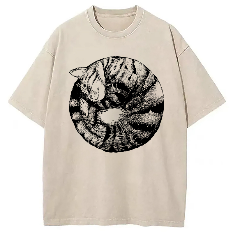 A Plate Of Cat Washed T-Shirt Trendy Aesthetic Graphic Apparel Gifts For Friends A Plate Of Cat Washed T-Shirt Trendy Aesthetic Graphic Apparel Gifts For Friends