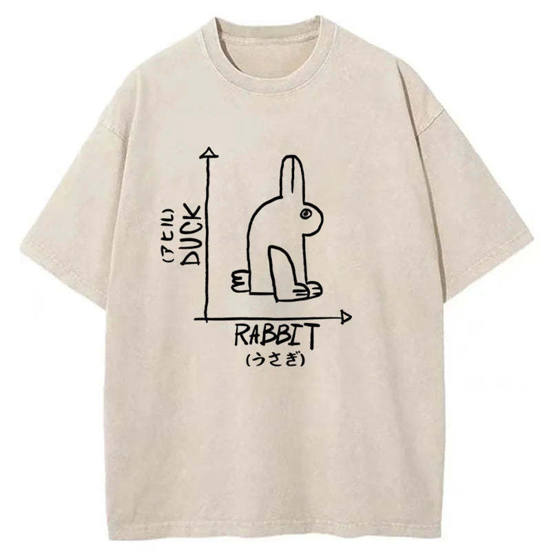 A Rabbit And A Duck Washed T-Shirt Funny Quote Unisex Shirt Gifts For BFF
