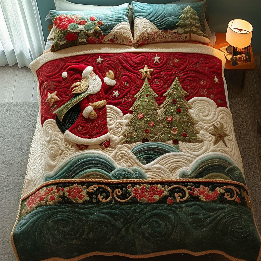 A Santa to Remember Quilted Bedding Set Holiday Duvet Sets Christmas Gifts For Her
