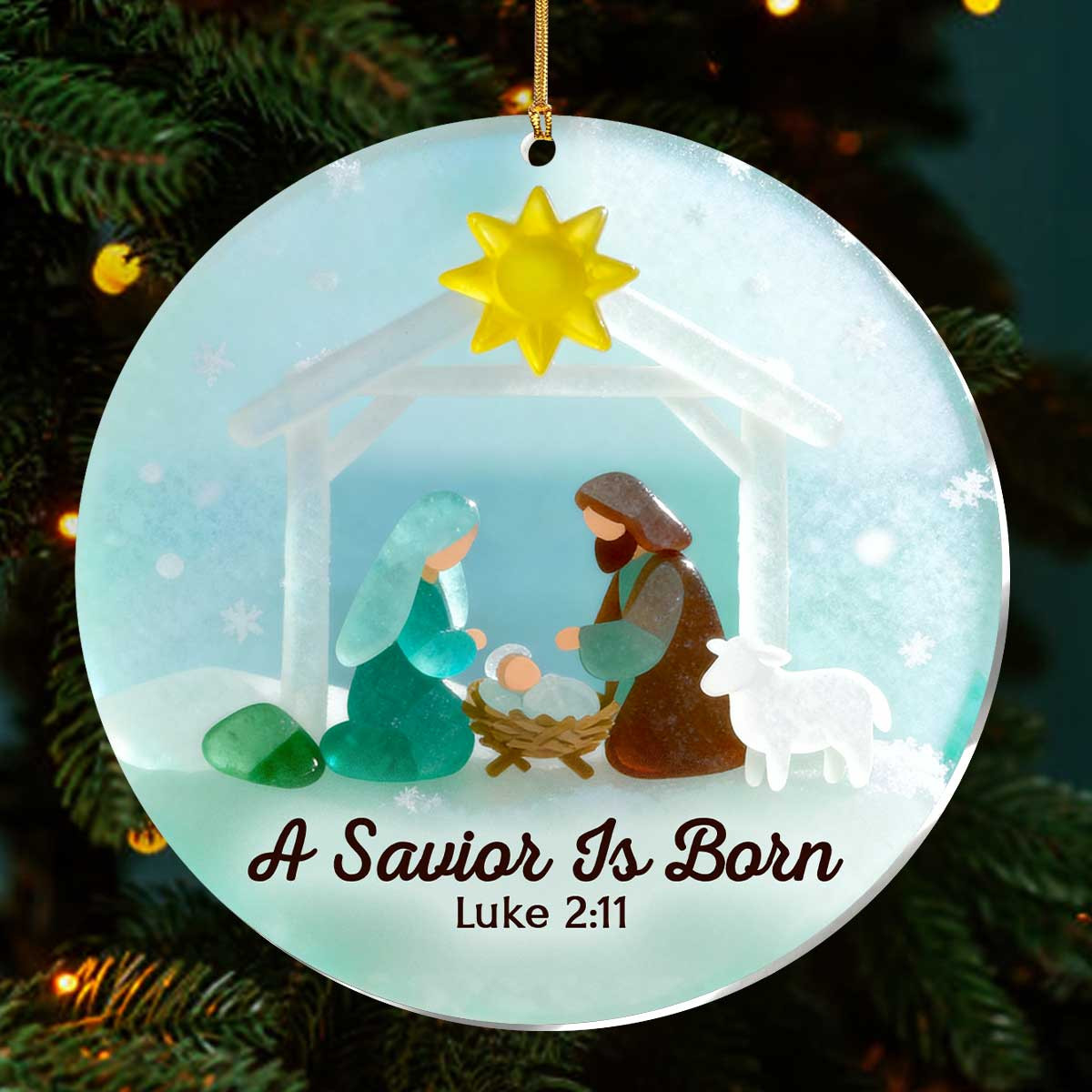 A Savior Is Born Christmas Ornament Bible Verse Ornament Holiday Decor Christian Xmas Gifts