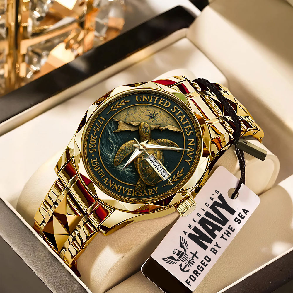 A Sea Turtle US Navy 250th Anniversary 1775 2025 Watch Best Gifts For Navy Veterans