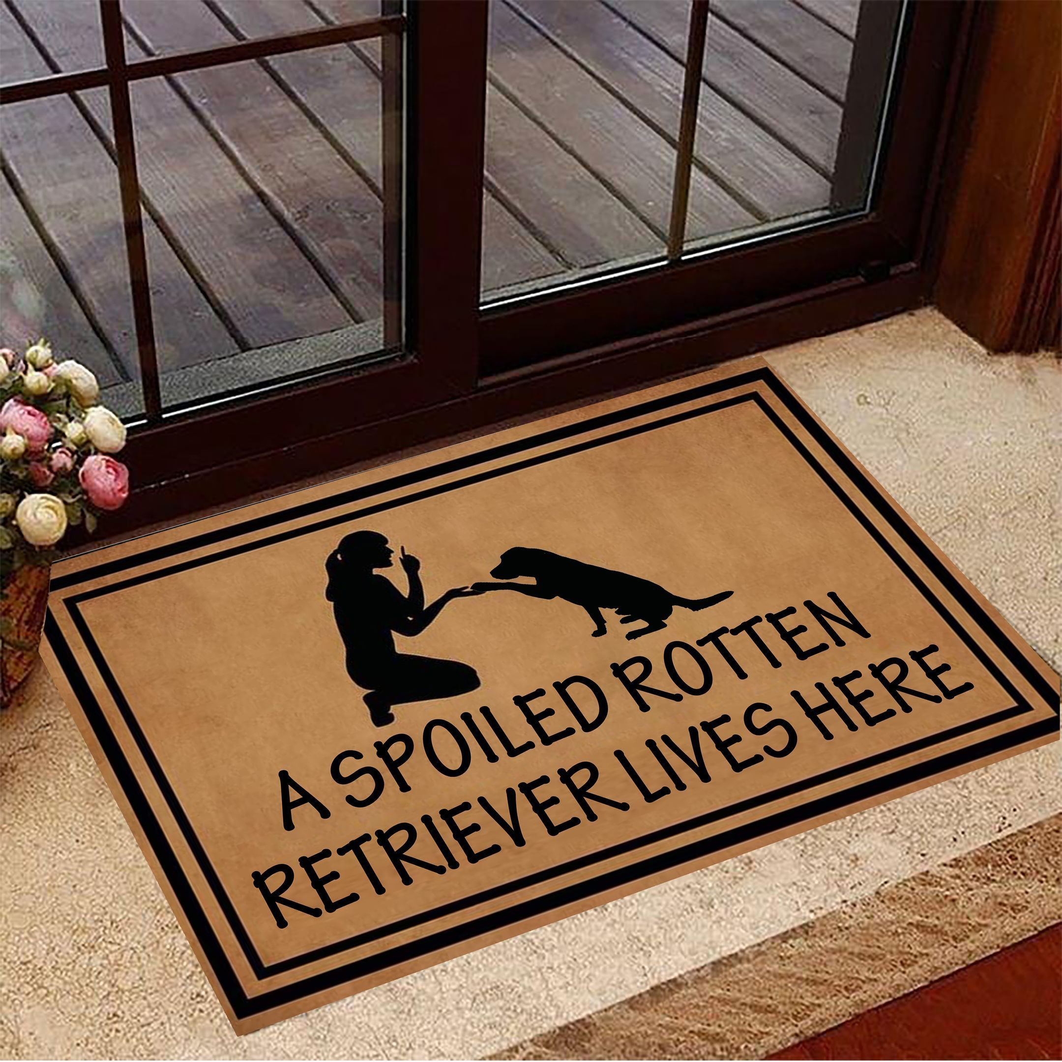 A Spoiled Rotten Retriever Lives Here Doormat Funny Dog Doormat Dog Owners Gift For Him Her