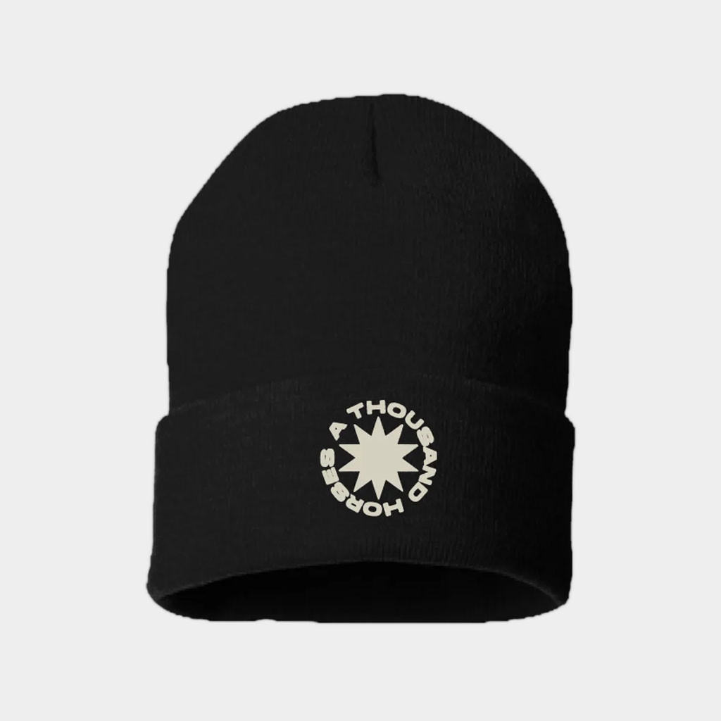 A Thousand Horses Merch ATH Burst Logo Black Beanie Embroidered A Thousand Horses Hat Gifts