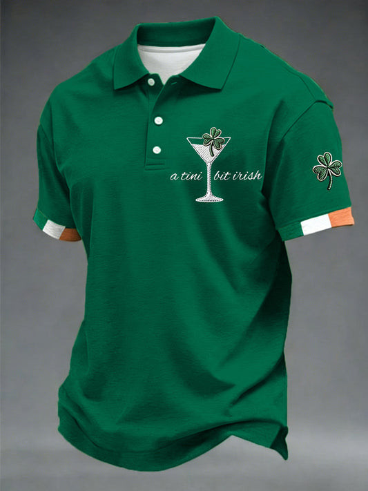A Tini Bit Irish Polo Shirt Funny St Patricks Day Irish Drinking Outfit Gift For Him