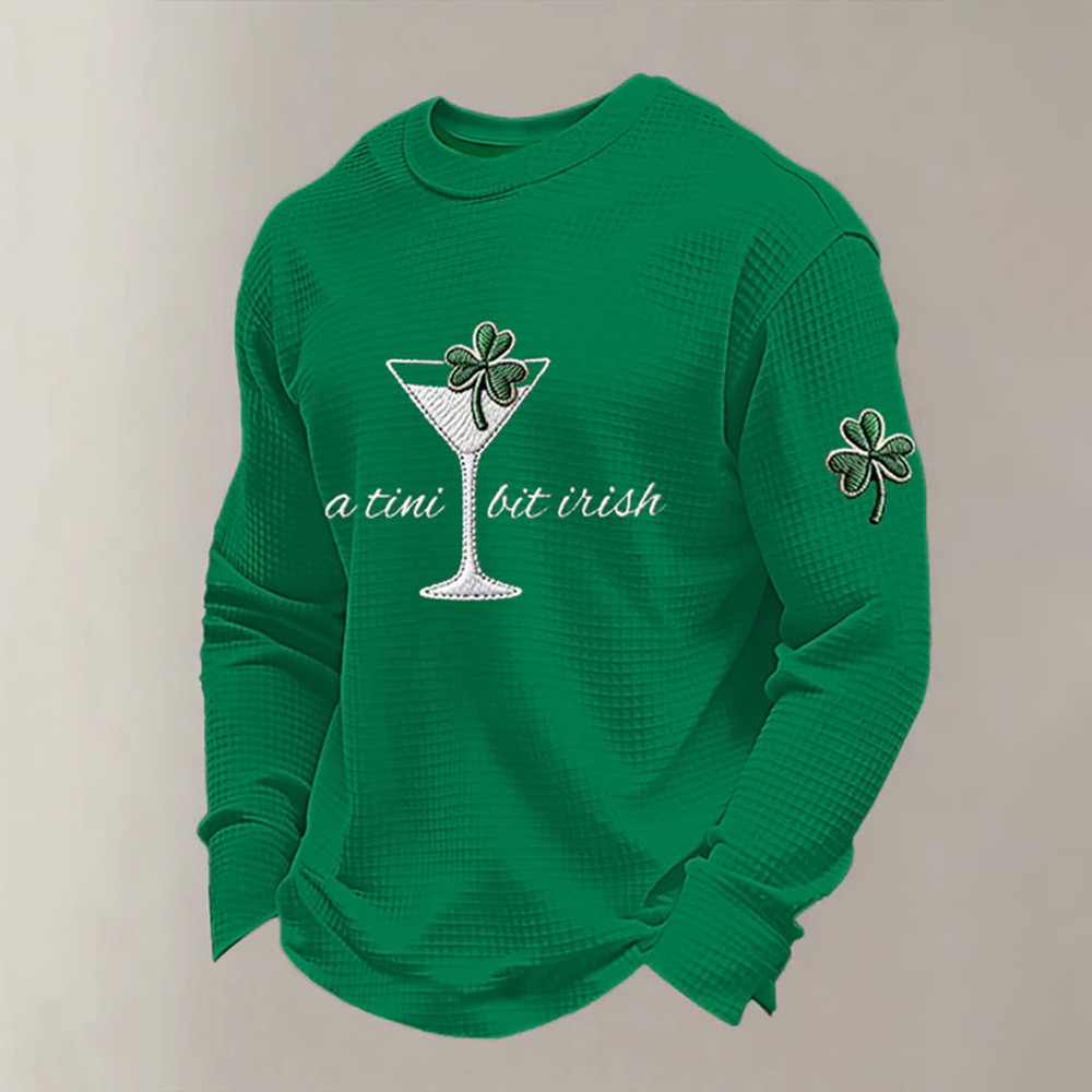 A Tini Bit Irish St Patrick's Day Long Sleeve Shirt Saint Patrick's Day 2026 Apparel Gift Idea