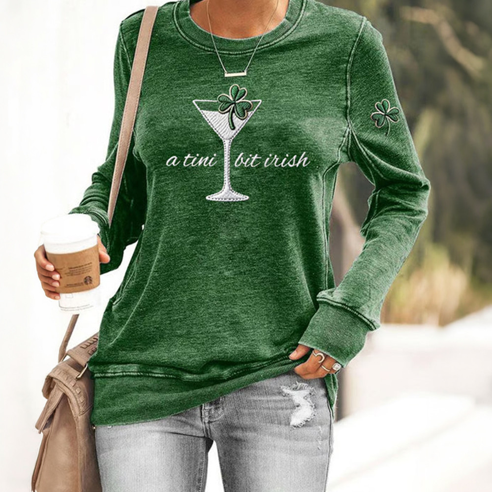 A Tini Bit Irish Sweatshirt Saint Patrick's Day Outfit Pats Day Clothing
