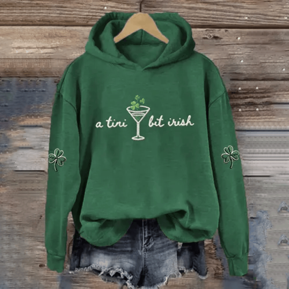 A Tini But Irish St Patrick's Day Shamrock Art Hoodie St Patrick's Day Clothing