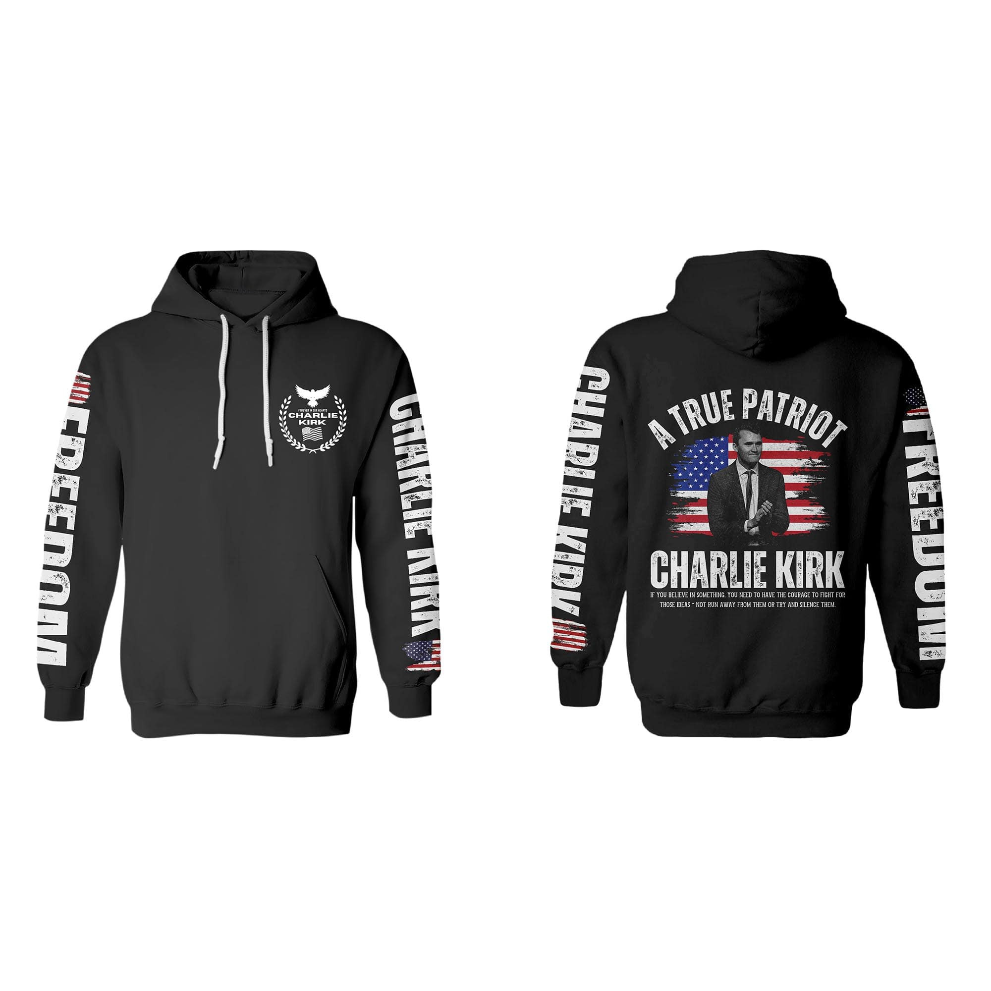 A True Patriot Charlie Kirk Hoodie Justice For Charlie Kirk Hoodie Memorial Tribute Gift for Republican