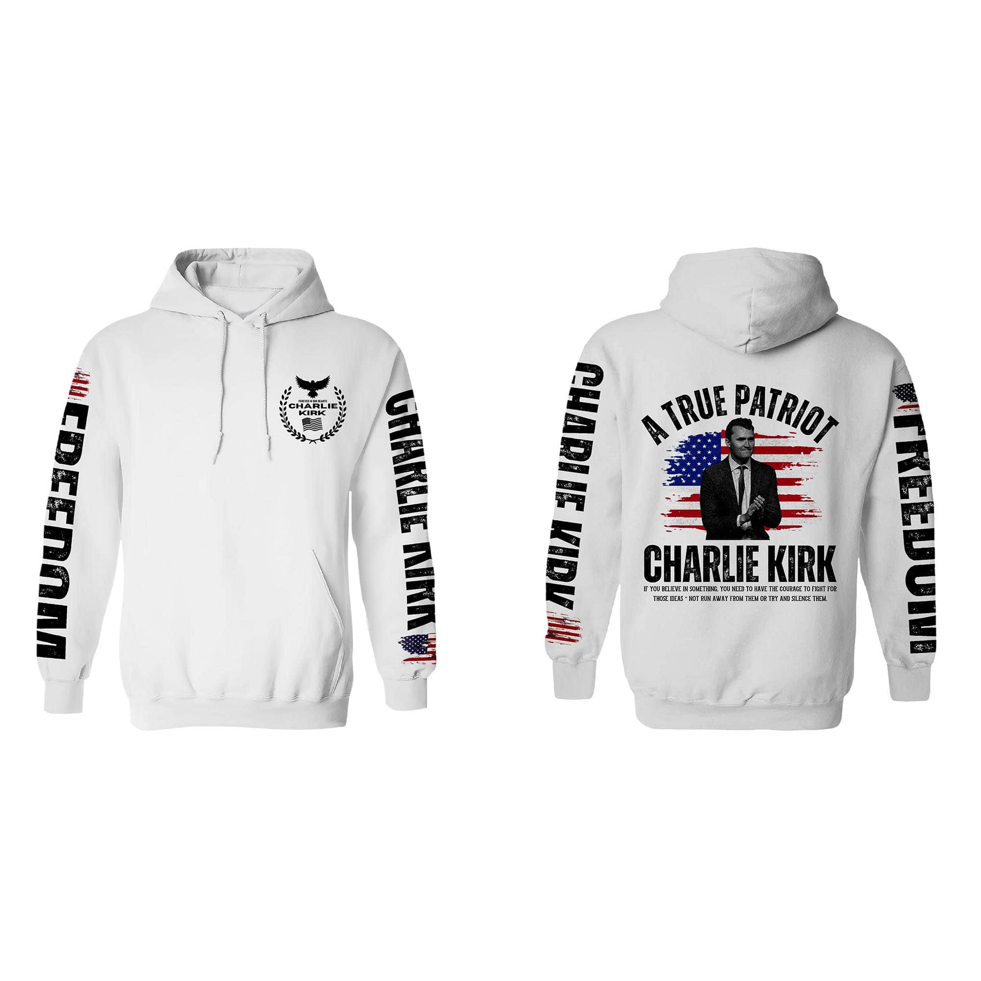 A True Patriot Charlie Kirk Hoodie Justice For Charlie Kirk Hoodie Memorial Tribute Gift for Republican