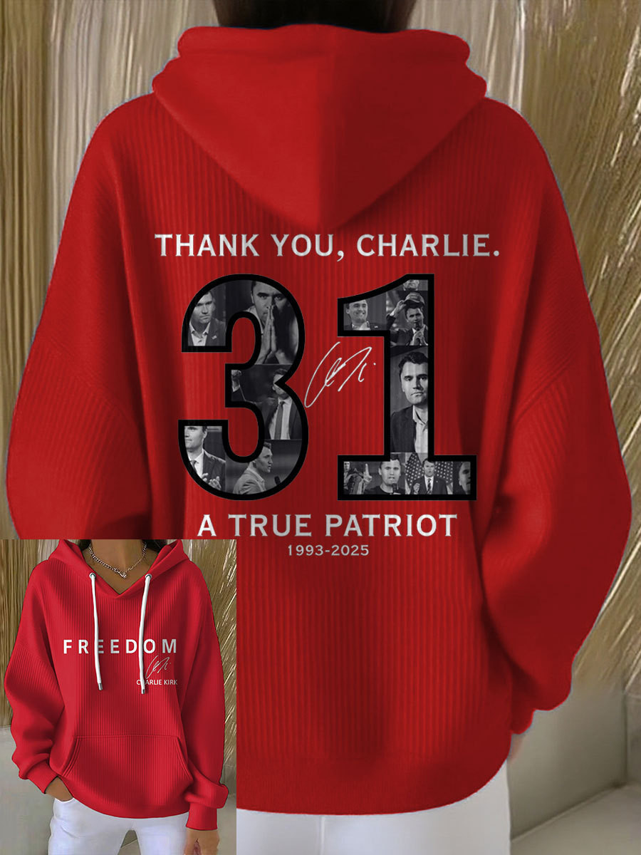 A True Patriot Charlie Kirk Hoodie Thank You CK Signed Tribute Shirt Charlie Kirk Wore