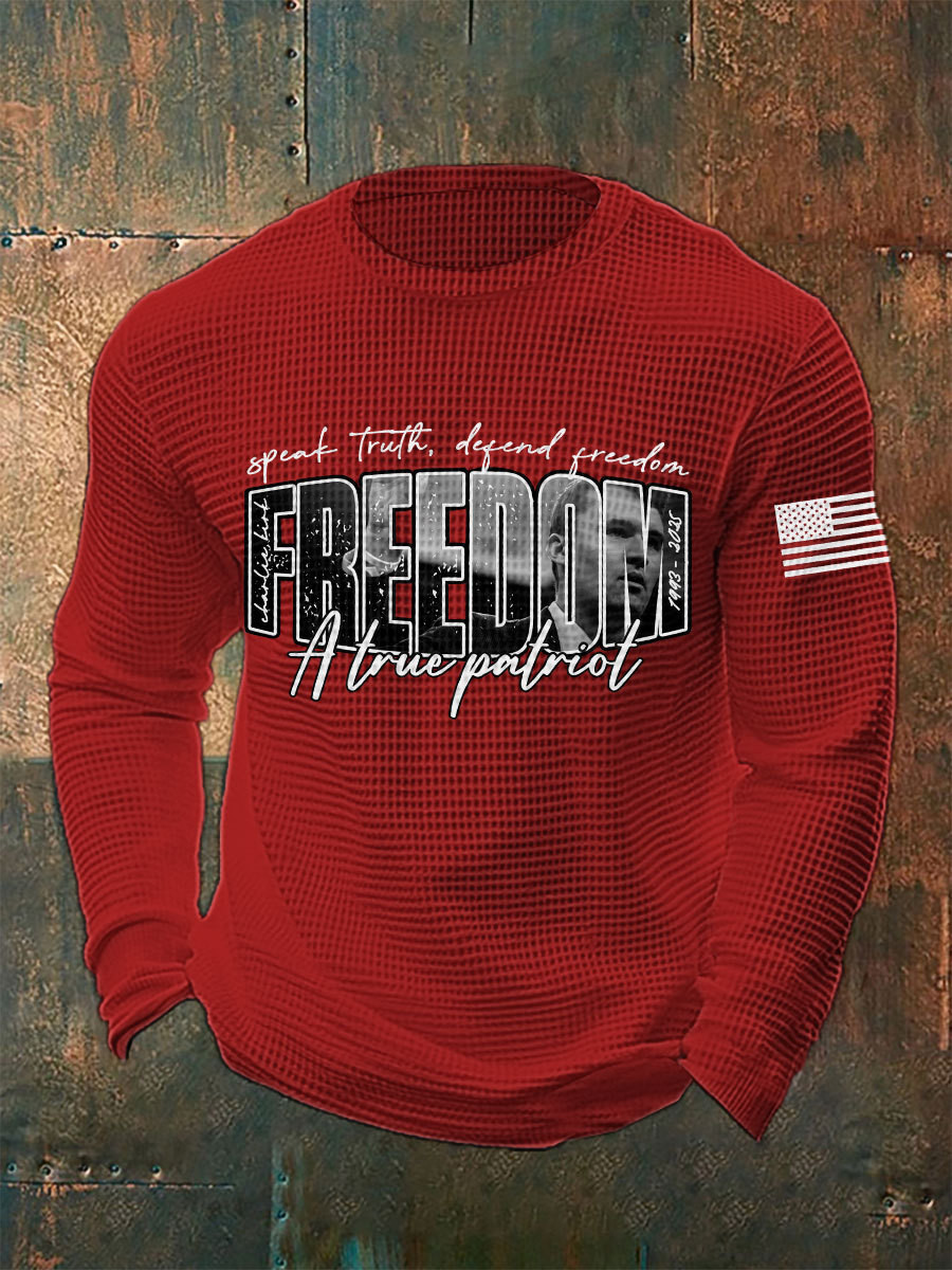 A True Patriot Charlie Kirk Long Sleeve Shirt Freedom Tribute Shirt Charlie Kirk Wore