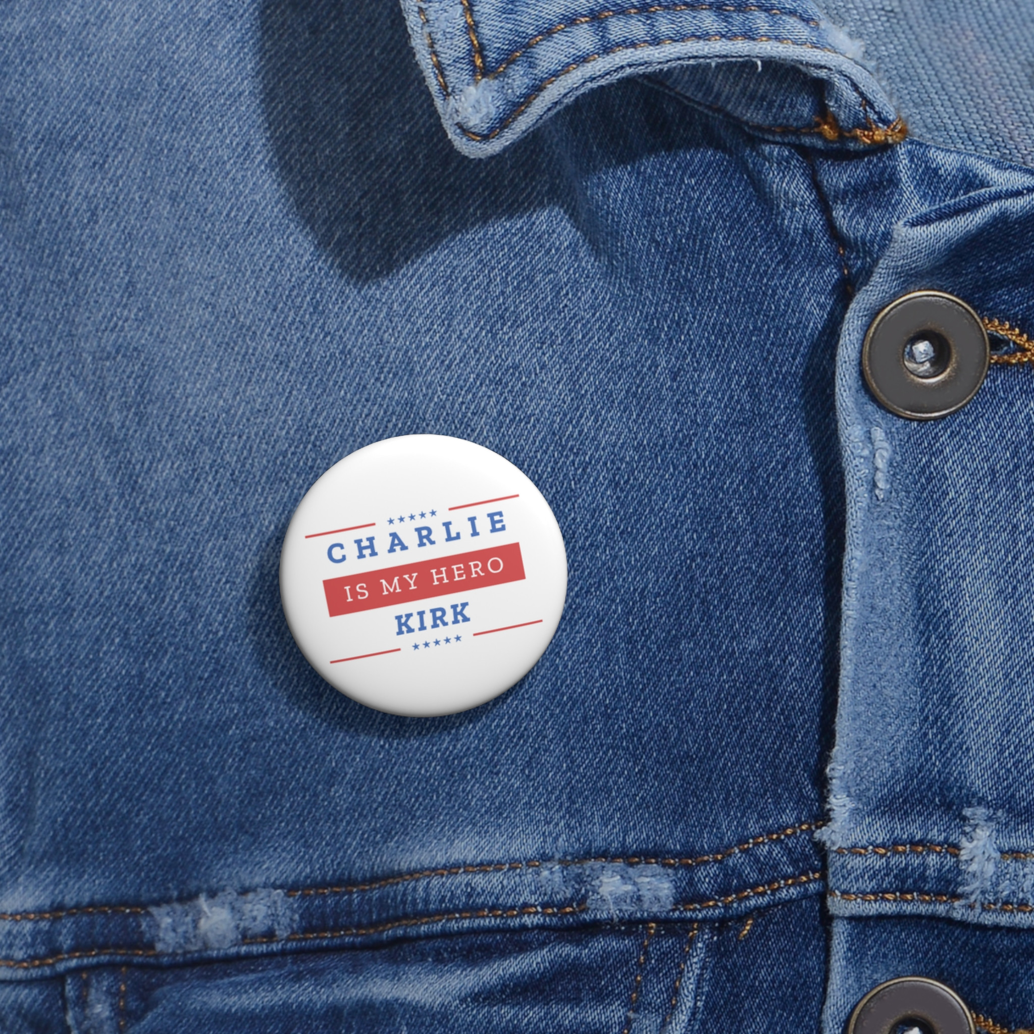 A True Patriot Charlie Kirk Pin Button Freedom Charlie Kirk Pinback Button