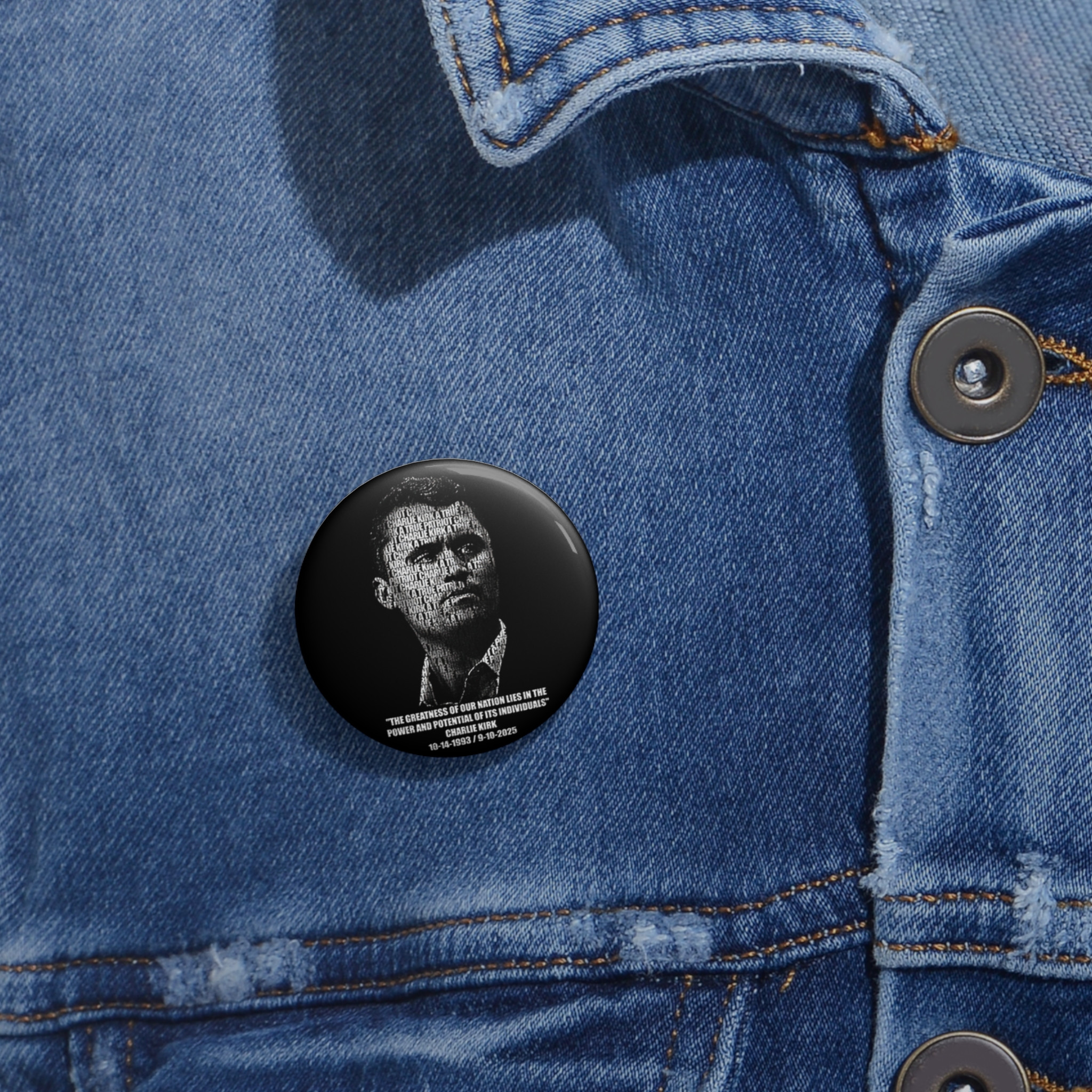 A True Patriot Charlie Kirk Pin Button Freedom Charlie Kirk Pinback Button Conservative Lapel Badge