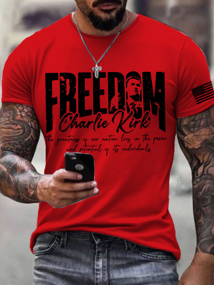 A True Patriot Charlie Kirk T-Shirt Freedom Charlie Kirk Tribute Red White Blueberries Shirt