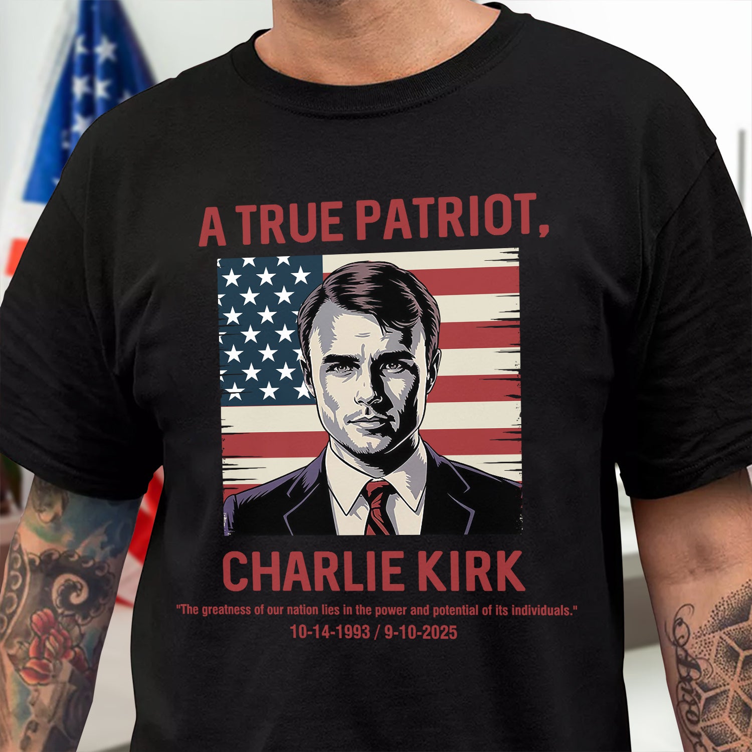 A True Patriot Pray For Charlie Kirk 1993 2025 Memorial Dark Shirt Gift for Patriots