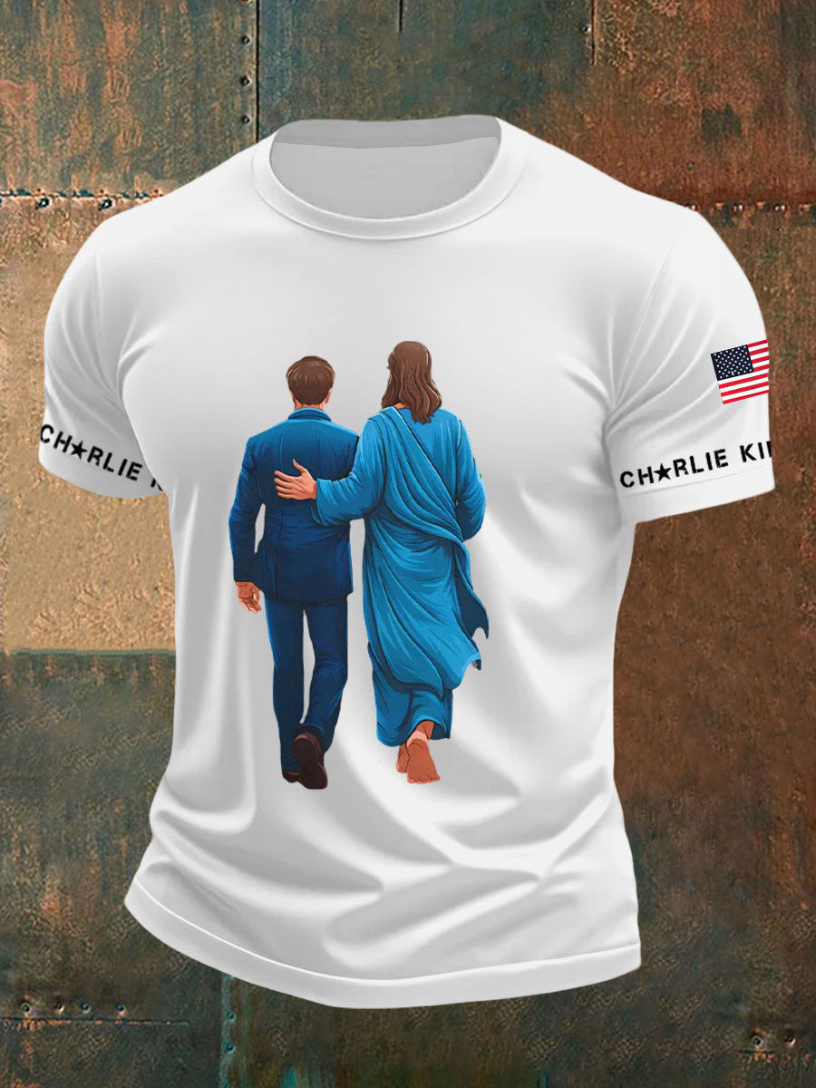 A True Patriot Printed Casual T Shirt White Charlie Kirk Maga