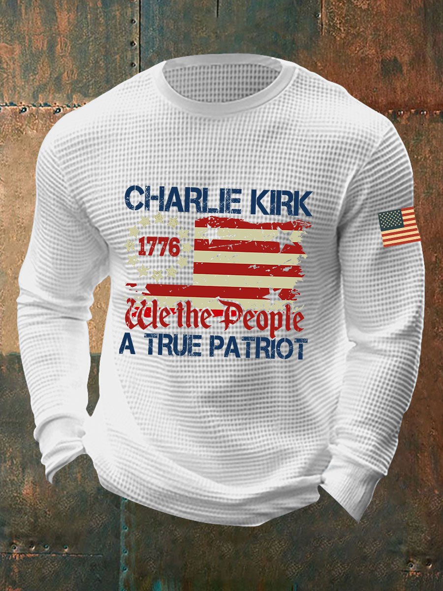 A True Patriot Printed Casual T Shirt White Charlie Kirk Memorial Shirt