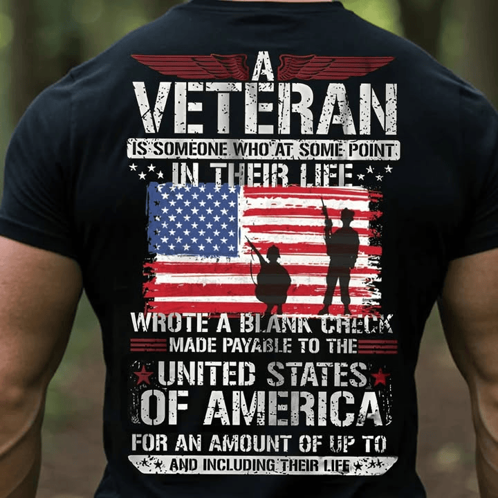 A Veteran T-Shirt Patriotic American Flag Military Tee USA Army Soldier Veteran Gift Shirt