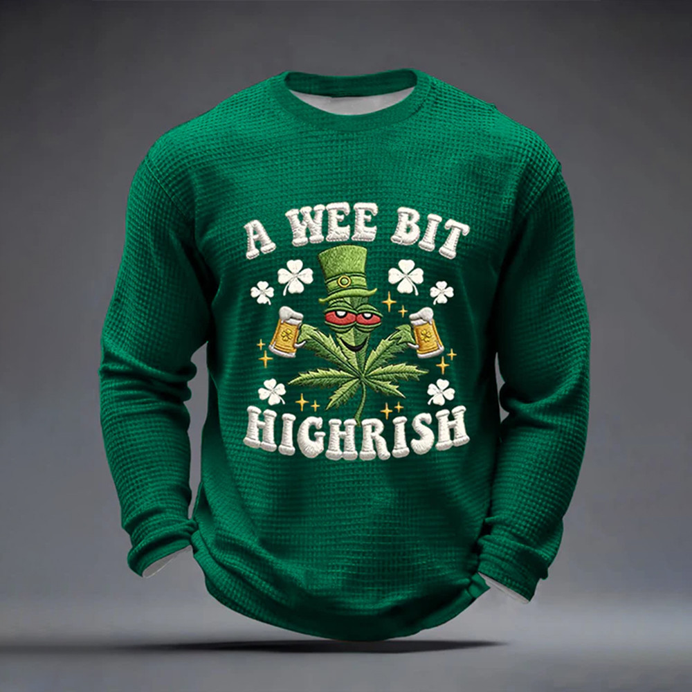 A Wee Bit Highrish Long Sleeve Shirt St Paddy's Day Clothing Line Gift For St Patricks Day