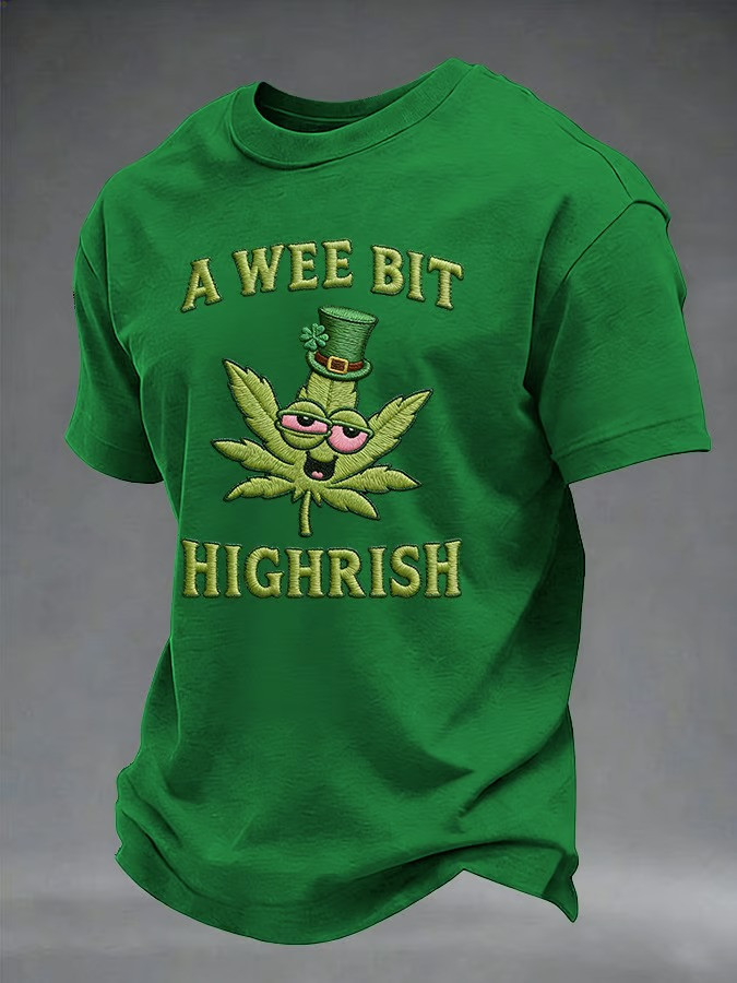 A Wee Bit Highrish St Patricks Day Shirt Funny Stoner Irish Green Tee Best Gift Ideas