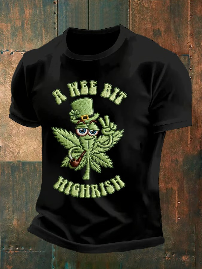A Wee Bit Highrish St Patricks Day Shirt Funny Stoner Peace Sign Tee Best Gift For Him