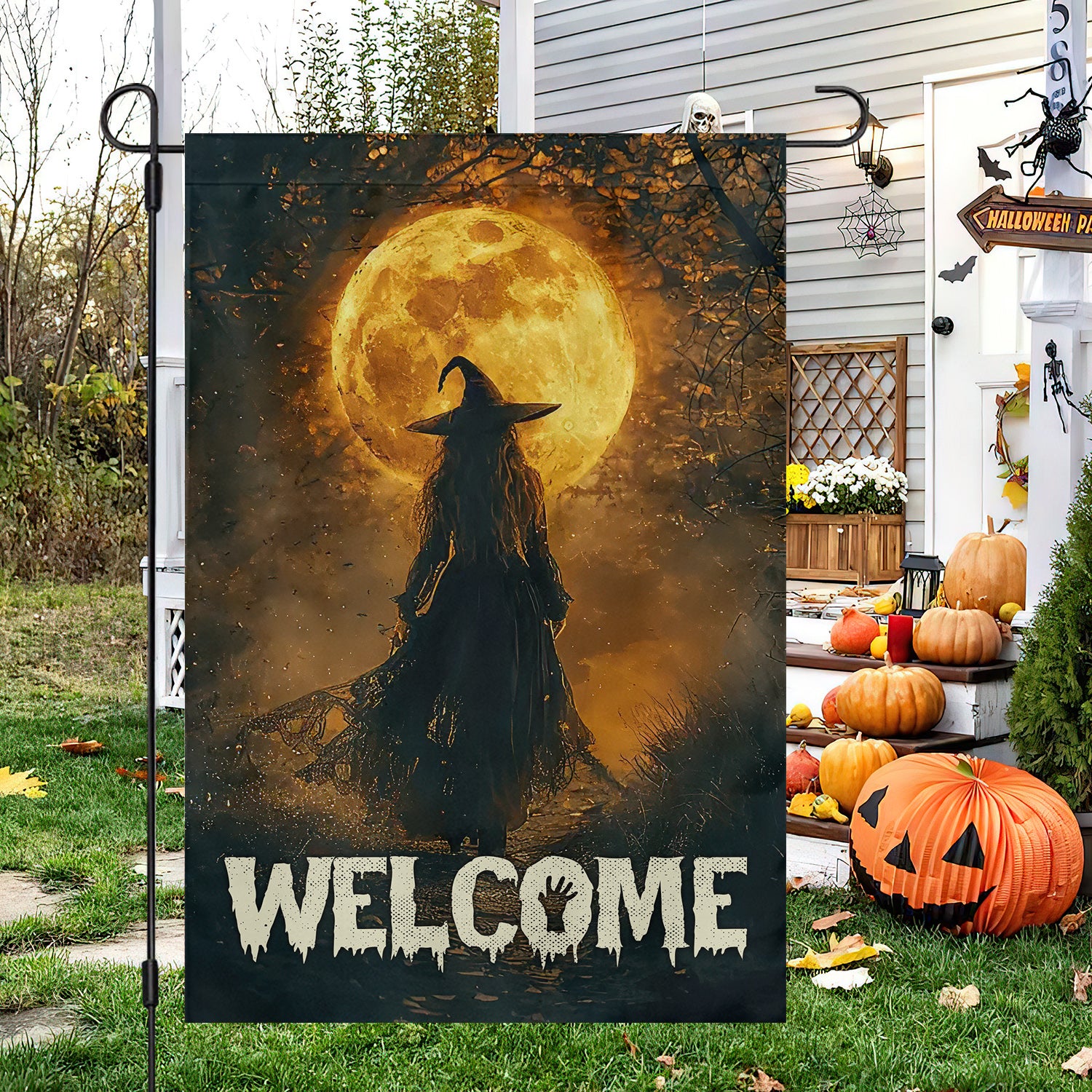 A Witch's Journey Halloween Flag Outdoor Decor Spooky Yard Decor Wiccan Gifts