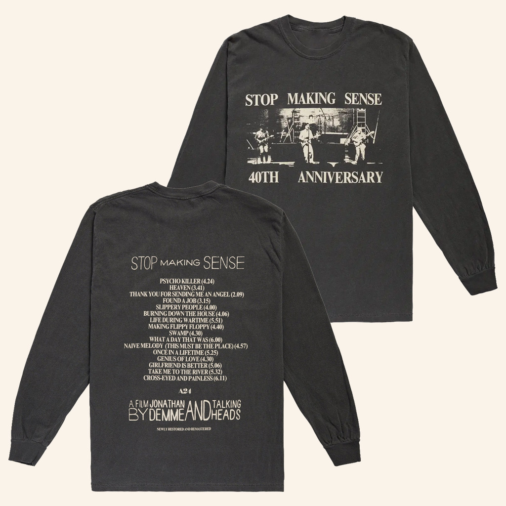 A24 Merch Stop Making Sense Setlist Long Sleeve T-Shirt Gift Ideas For Son