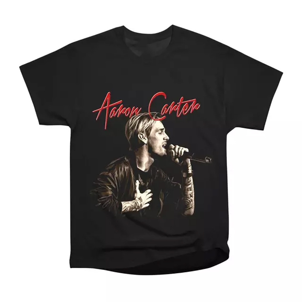 Aaron Carter Shirt Aaron Carter Pop Music Black T-Shirt Music Lovers Gifts