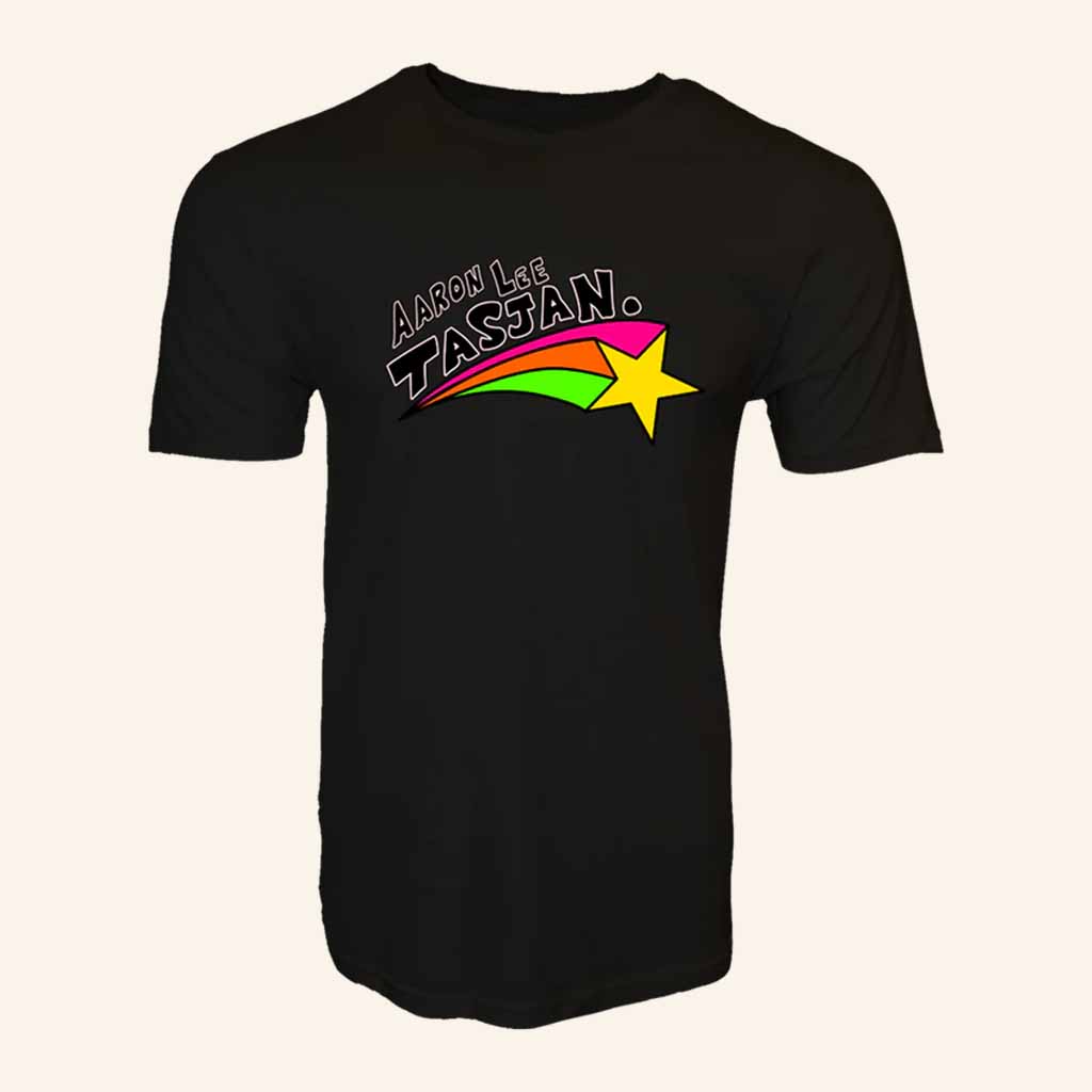 Aaron Lee Tasjan Merch Rainbow Star Black T-Shirt Cool Gifts For Friends Aaron Lee Tasjan Merch Rainbow Star Black T-Shirt Cool Gifts For Friends