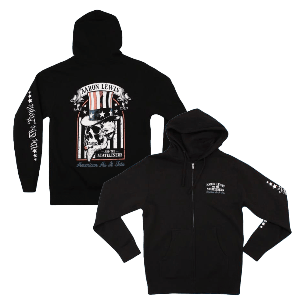 Aaron Lewis Merchandise Uncle Sam Skull Zip Up Hoodie Top Father's Day Gifts Aaron Lewis Merchandise Uncle Sam Skull Zip Up Hoodie Top Father's Day Gifts