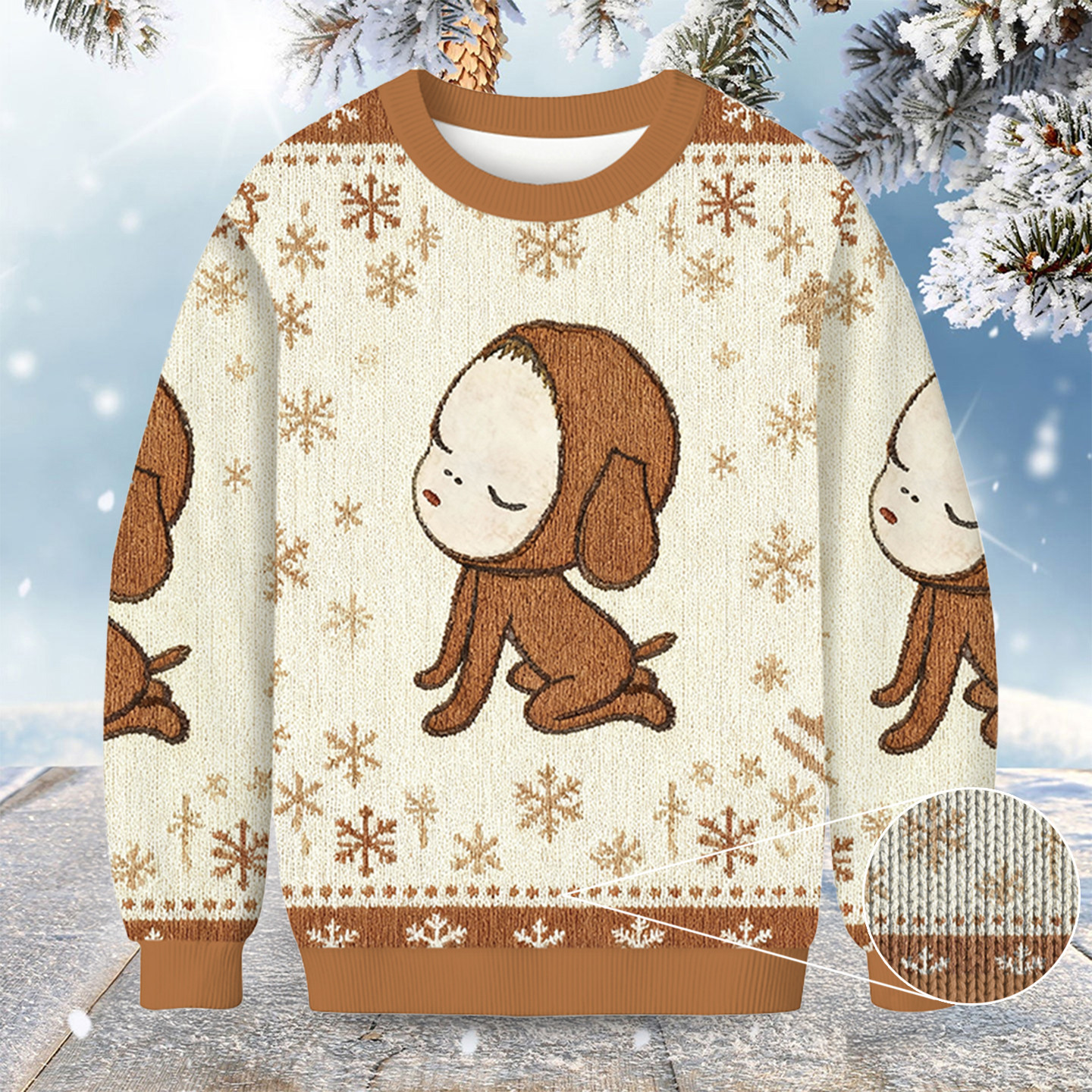 Abandoned Puppy Waiting Christmas Ugly Sweater Holiday Apparel Puppy Lover Xmas Gifts