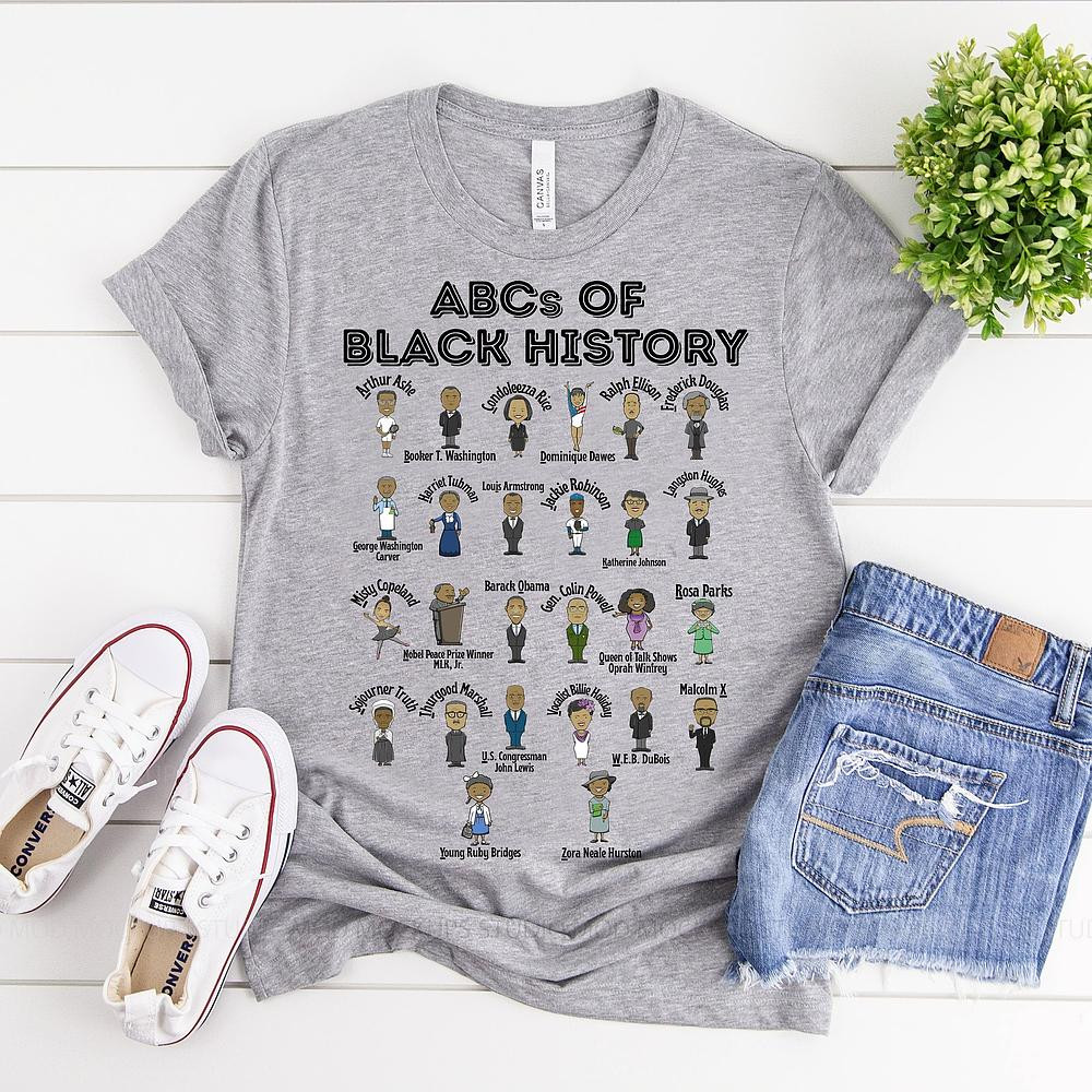 ABCs Of Black History T-Shirt Juneteenth Shirts Gifts For Women's