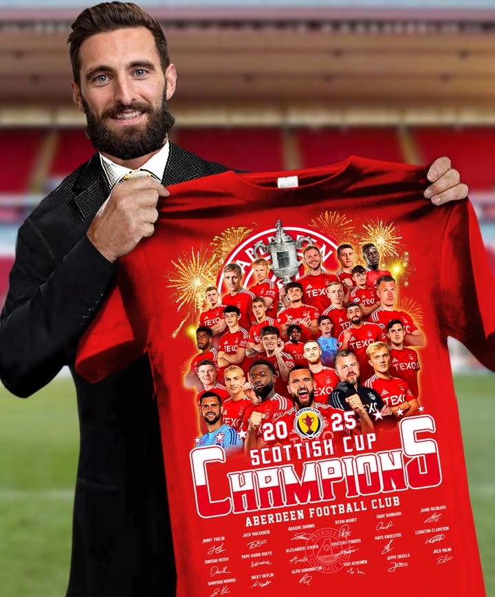 Aberdeen Fc Merch Aberdeen Scottish Cup 2025 Champions T-Shirt Best Gifts For Football Players