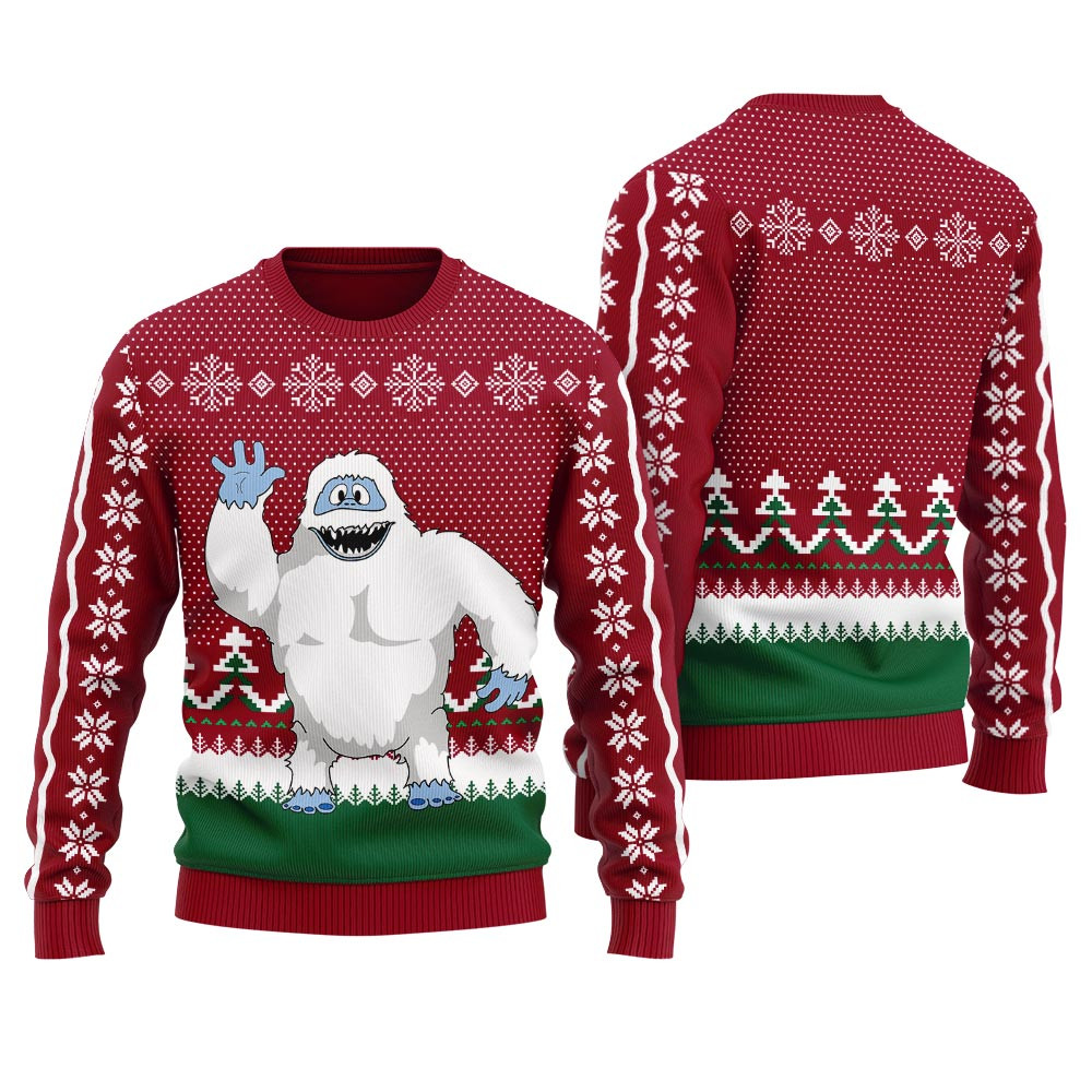 Abominable Snowman Christmas Ugly Sweater Womens Funny Xmas Sweater for Ugly Sweater Parties