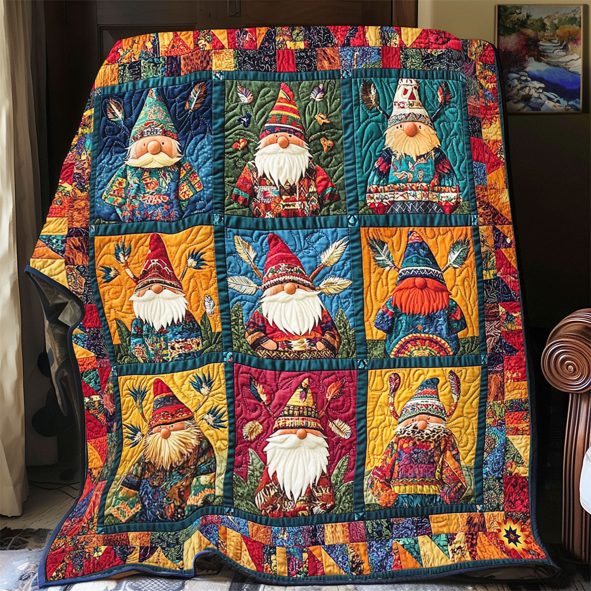 Aboriginal Gnomes Quilt Blanket Bedroom Decor Unique Present Ideas For Gnomes Lovers