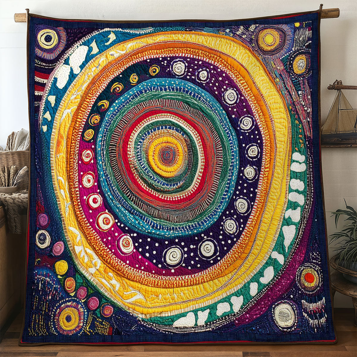 Aboriginal Star Circle Quilt Blanket Bedroom Decor Cozy Presents For Friends