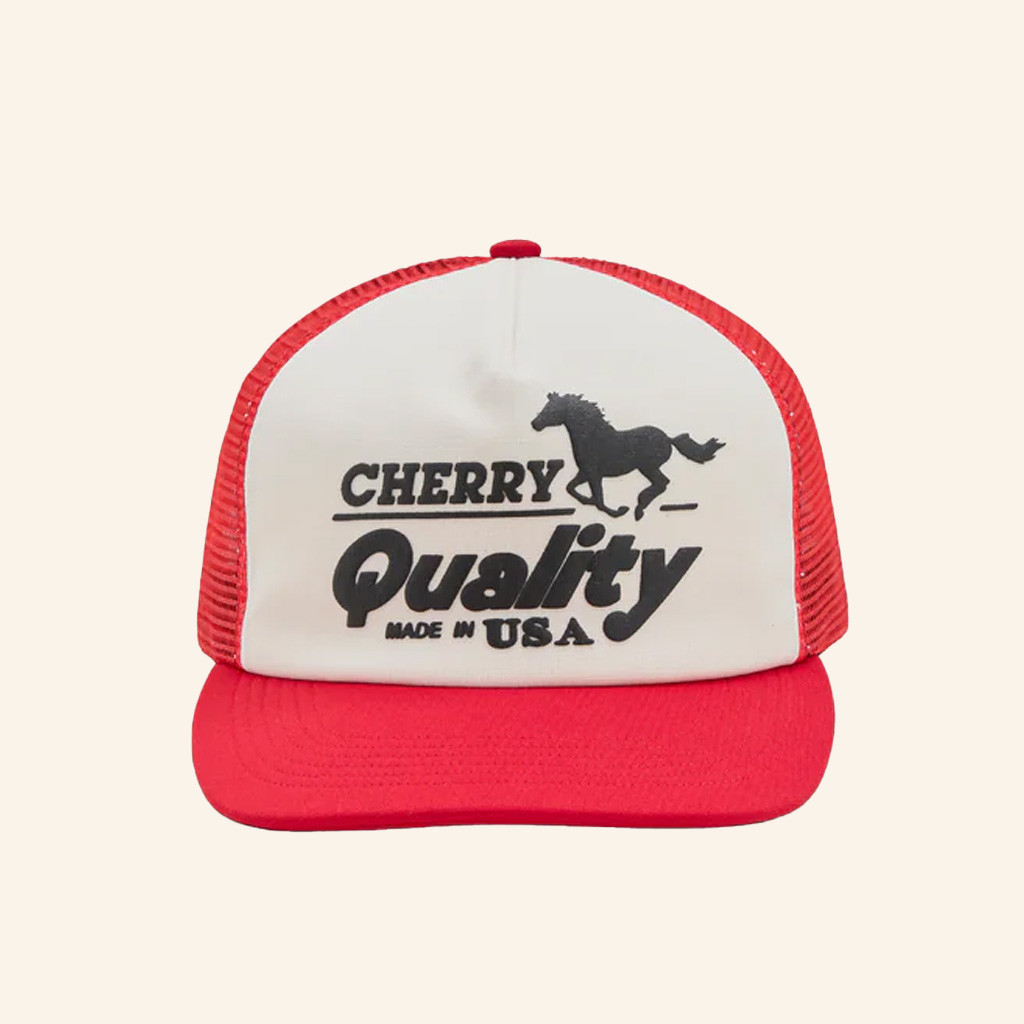 Above The Clouds Merch Cherry Quality Trucker Red Hat Embroidered Dad Christmas Gifts Above The Clouds Merch Cherry Quality Trucker Red Hat Embroidered Dad Christmas Gifts