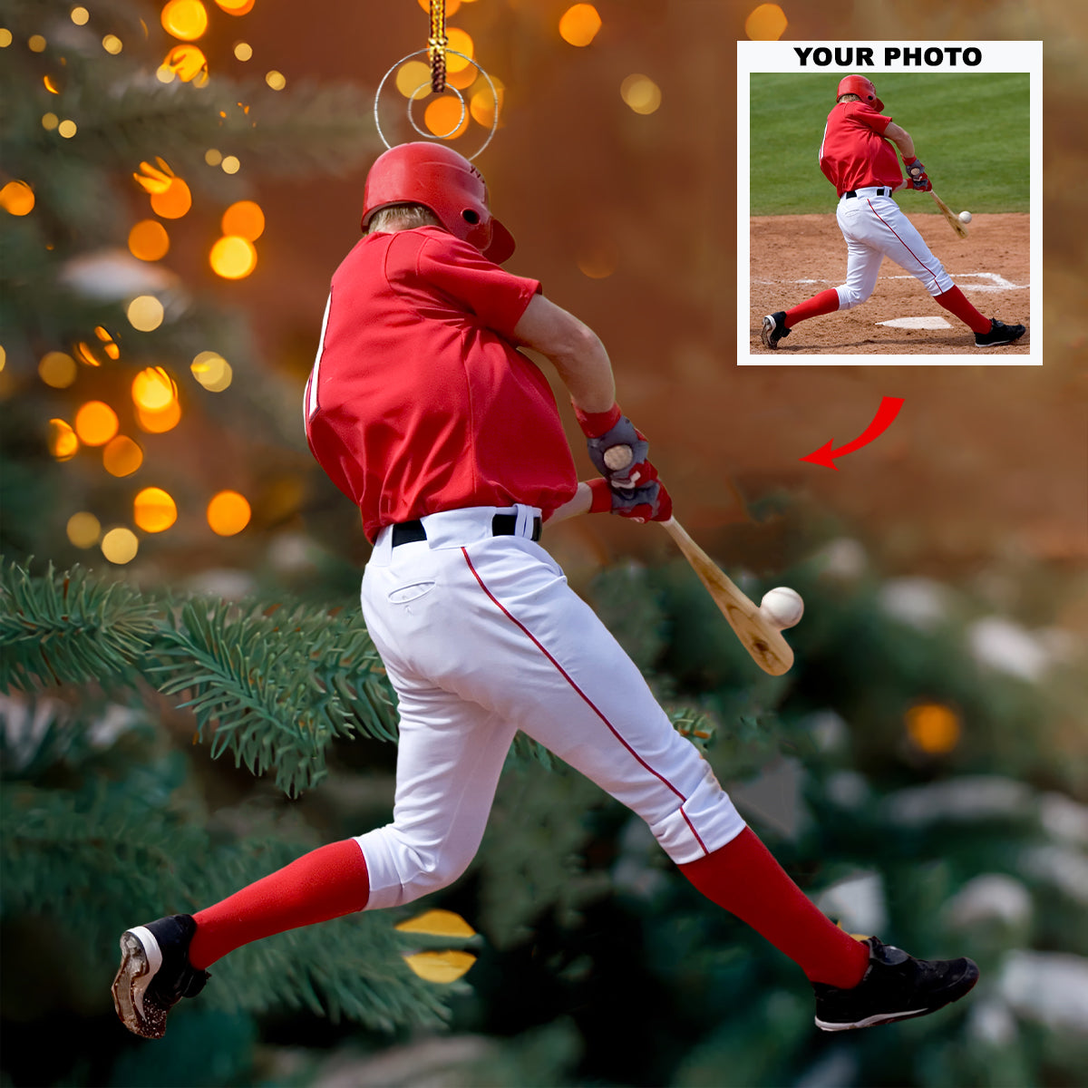 Absolutely A Good Shot Personalized Photo Mica Ornament Christmas Gift For Baseball Lo