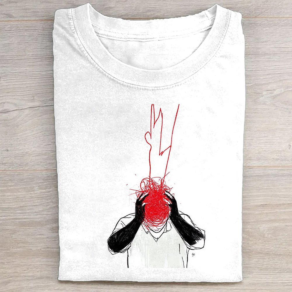 Abstract Art Graphic T-Shirt Stylish Oversized Tee For Teen Girls