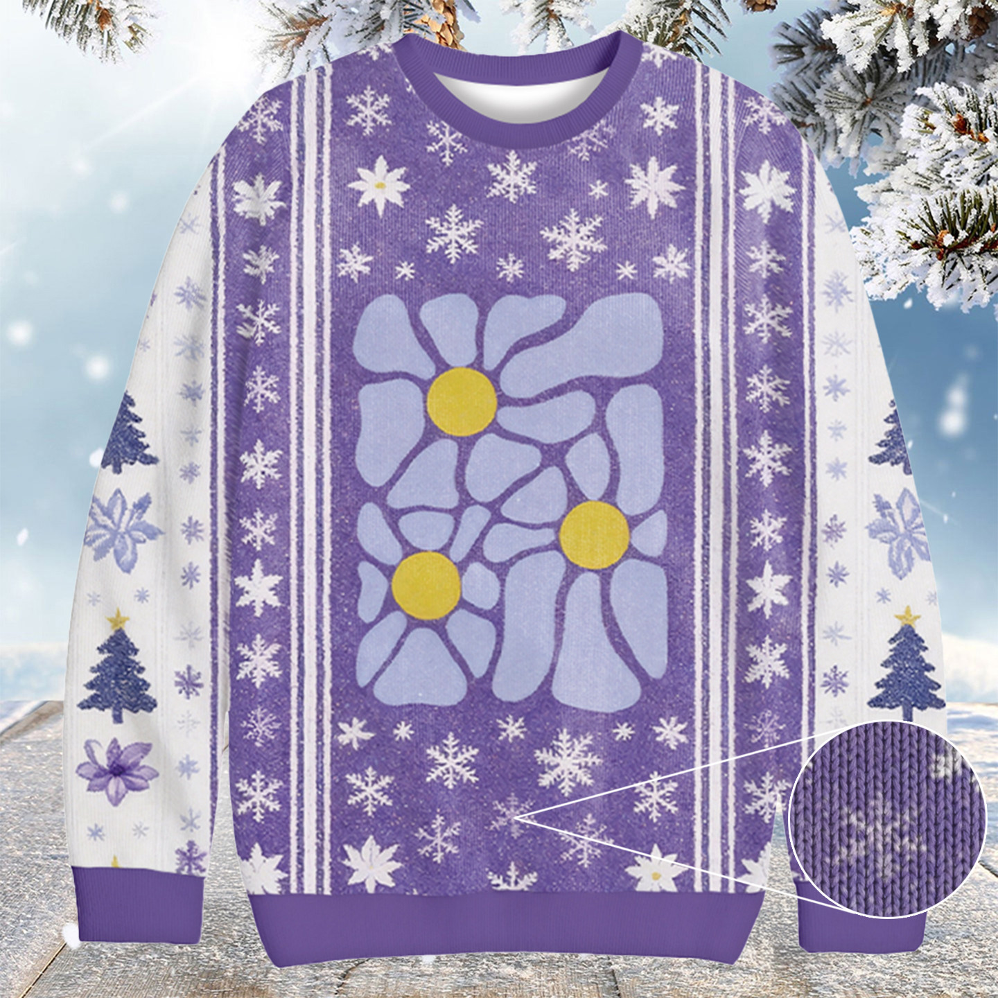 Abstract Flowers Art Christmas Ugly Sweater Christmas Floral Gifts