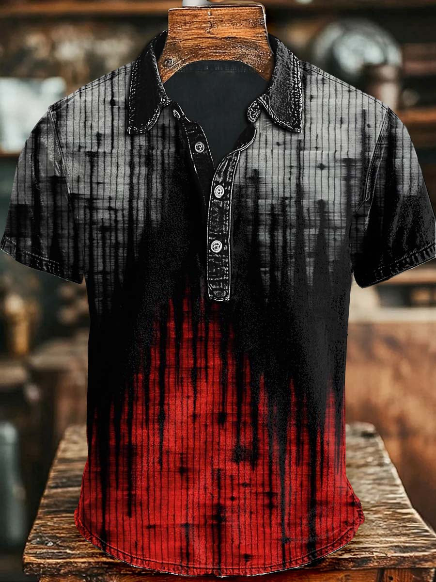 Abstract Gradient Art Casual Short Sleeve Polo Shirt Halloween Presents For Teens Witchy