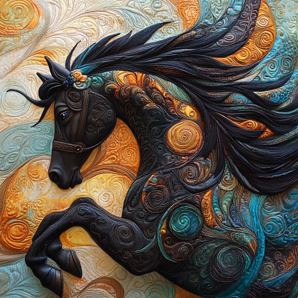 Abstract Horse Quilt Blanket Soft Throw Blanket Awesome Mother's Day Gifts For Mom