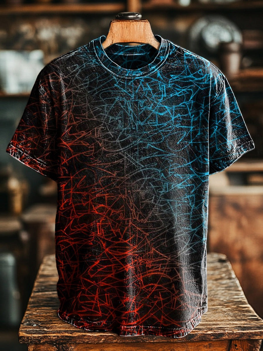 Abstract Line Colorblock T-Shirt Minimalist Style Present Ideas For Him