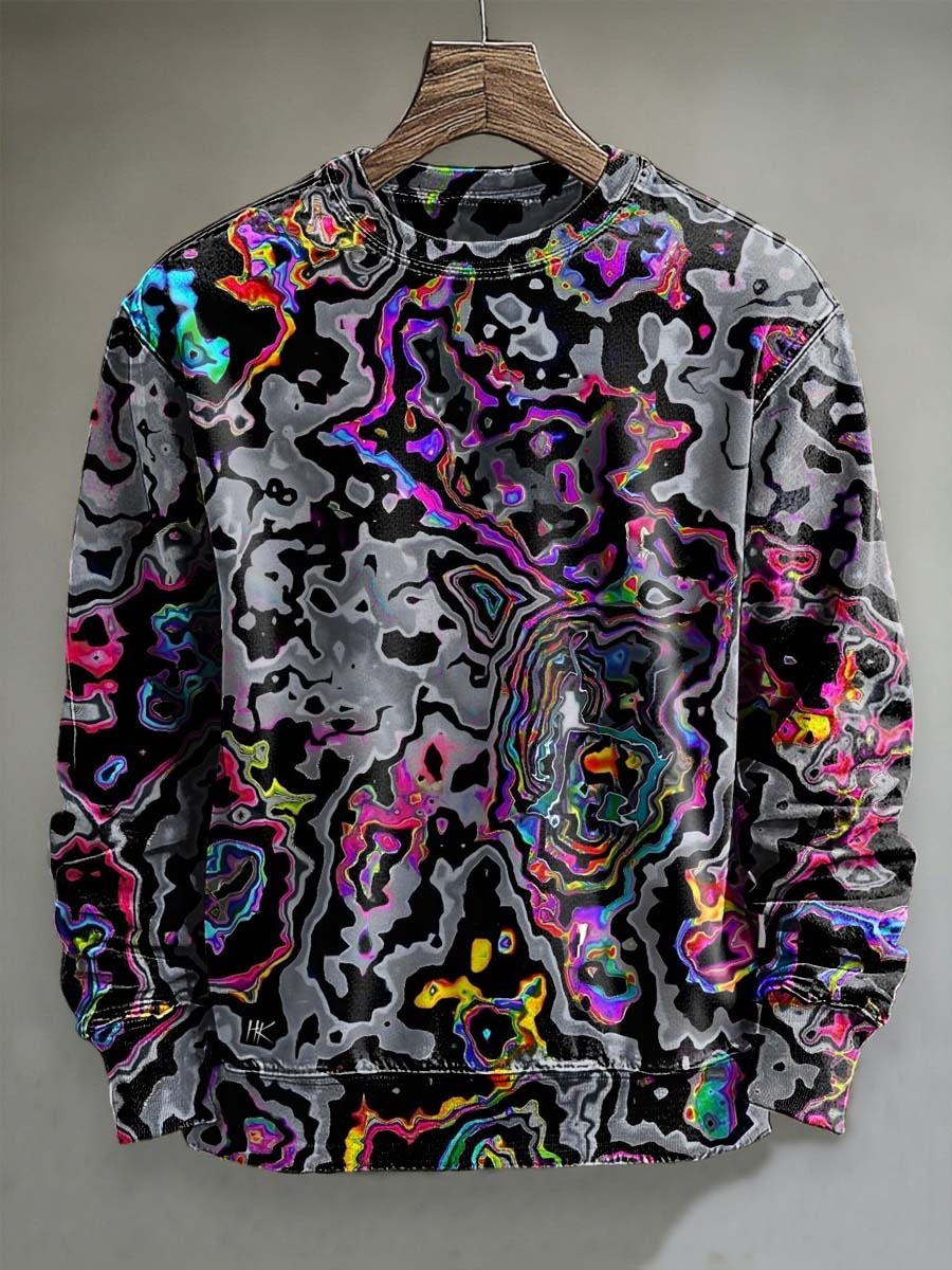 Abstract Psychedelic Water Wave Sweatshirt Unique Clothing Art Holiday Gift Ideas For Her