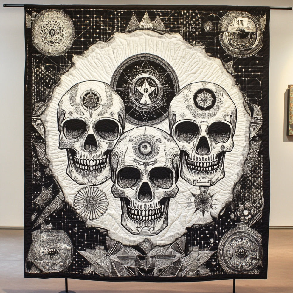 Abstract Skull Throw Quilt Best Halloween Gift For Friends and Family