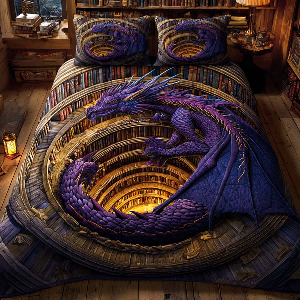 Abyss Guardian Quilted Bedding Set Bedspread Set Best Book Lovers Gifts For Dad