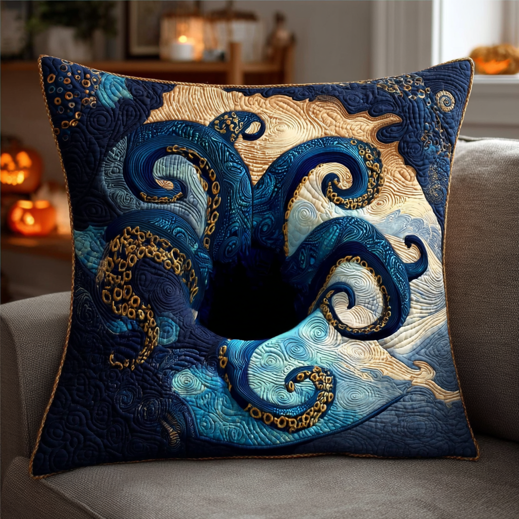 Abyss Tentacles Quilted Pillow Case Holiday Pillow Cases Christmas Gifts For Golden Retriever