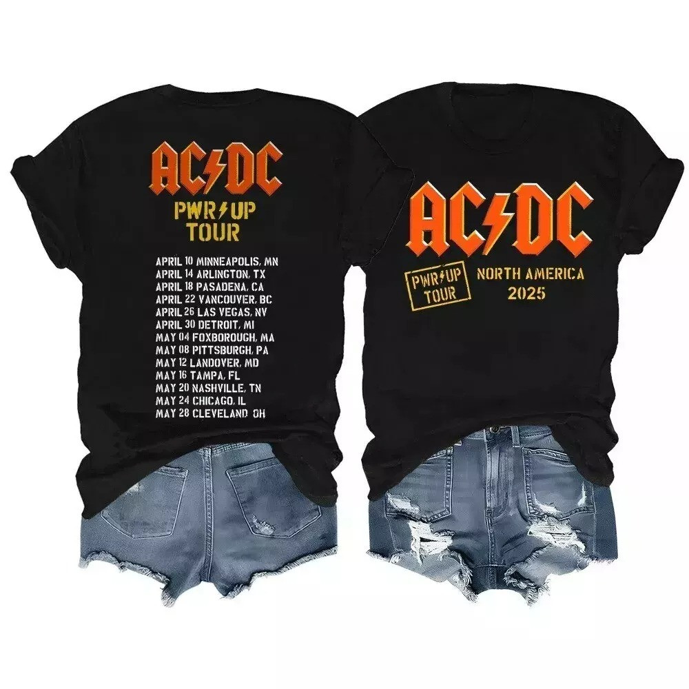 AC DC 2025 North American Power Up Tour T-Shirt Gifts For Music Lovers