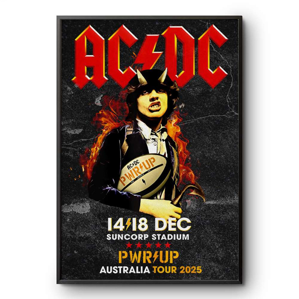 AC DC Merch AC DC Brisbane Tour 2025 Poster Wall Art Decor Best Gifts For Rock Music Lovers